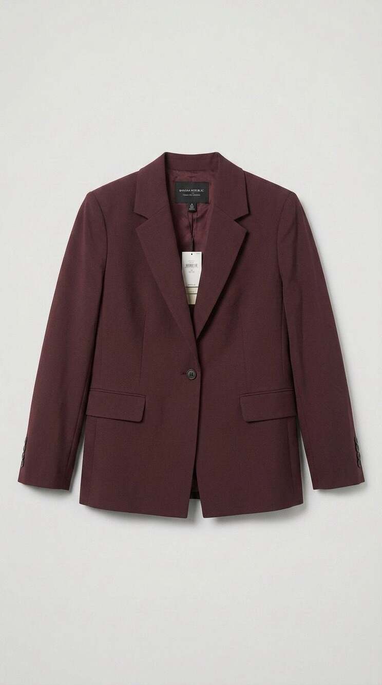 Banana Republic Sculpted Stretch Suit Blazer in Burgundy